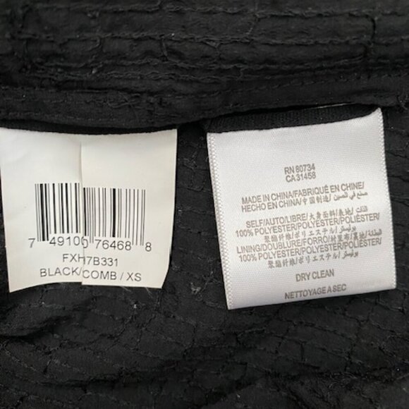 NWT BCBG Max Azria Black Sparkly Sequin Shorts Satin Bow Tie Sz XS - Picture 10 of 10